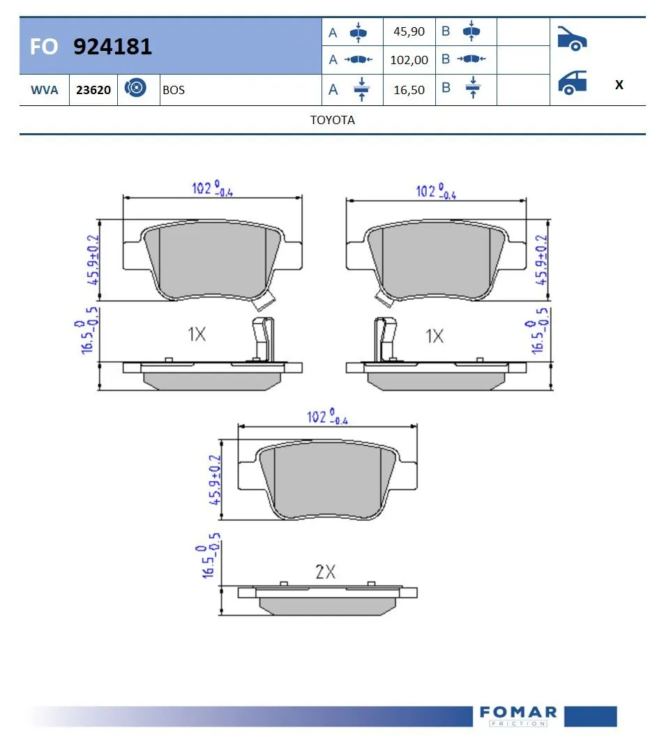 Brake Pad Set, disc brake